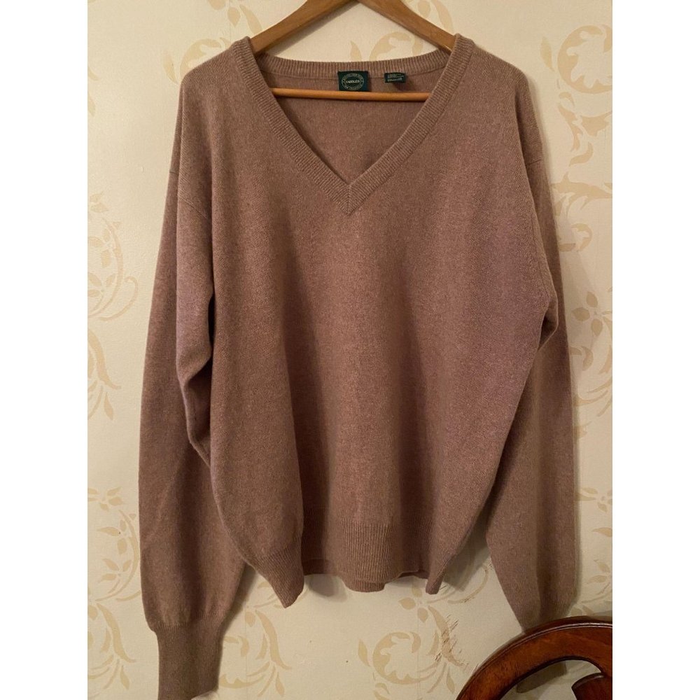 Saddles 100% Cashmere Beige Sweater Mens Size XL